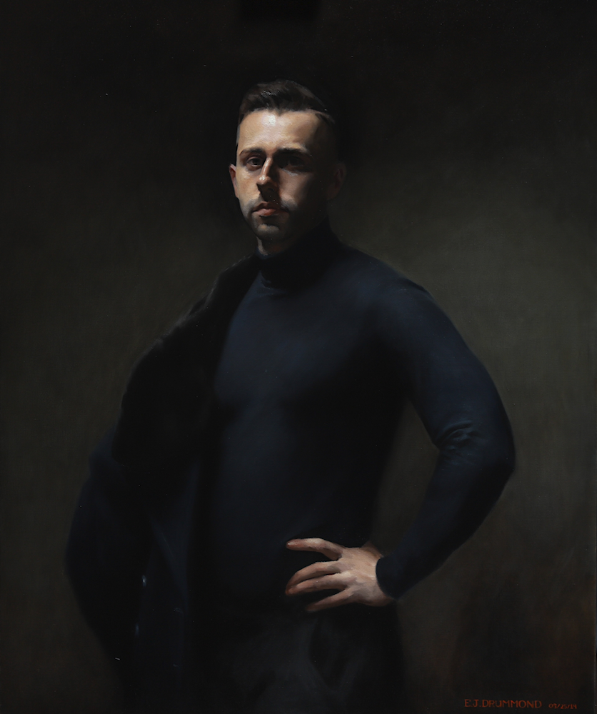 Self-Portrait in Navy Blue