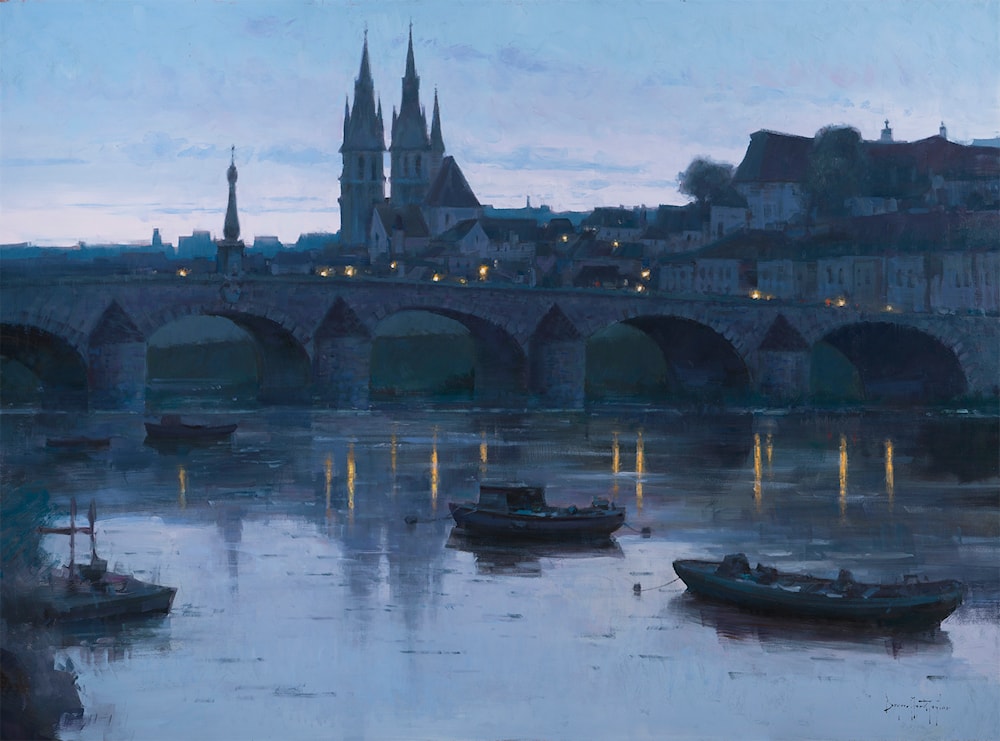 First Evening Lights of the Loire Valley