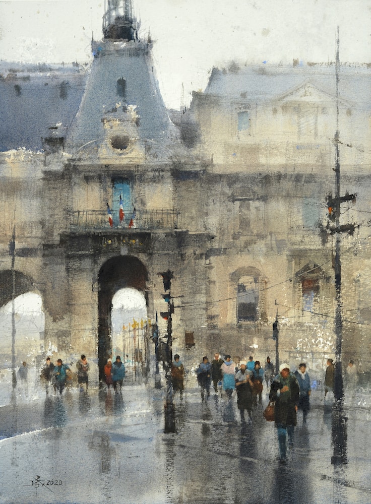 Outside the Louvre