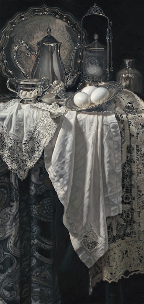 Silver and Lace with Eggs
