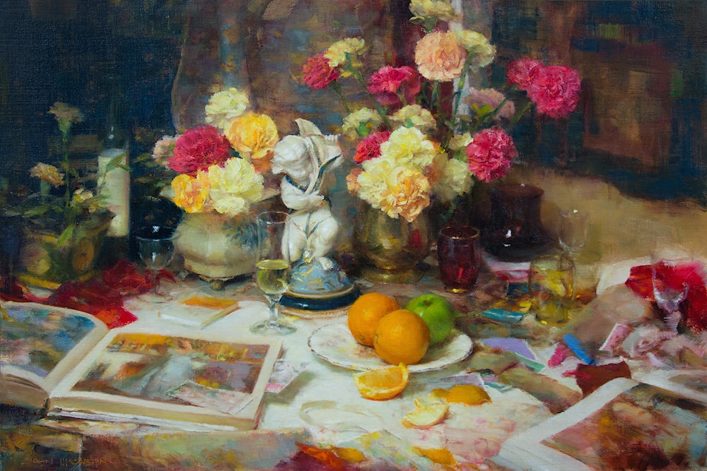 Carnations With Cherub