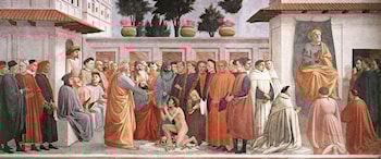 Raising of the Son of Theophilus and St Peter Enthroned